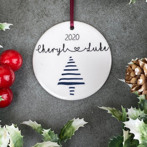 Personalised Couple Christmas Tree Hanging Decoration-4-The Persnickety Co