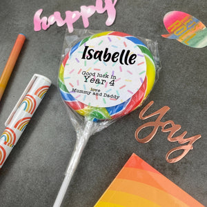 Personalised Good Luck In School Year Giant Lollipop-The Persnickety Co
