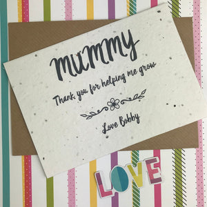 Plantable Wildflower Seed Card - Mummy Thank You For Helping Me Grow-7-The Persnickety Co