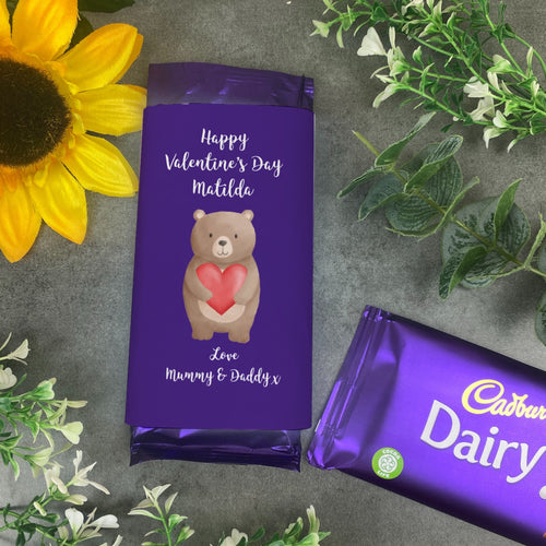 Personalised Valentines Bear Chocolate Bar-The Persnickety Co