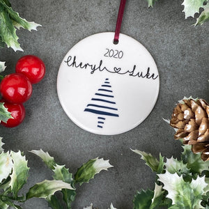 Personalised Couple Christmas Tree Hanging Decoration-7-The Persnickety Co