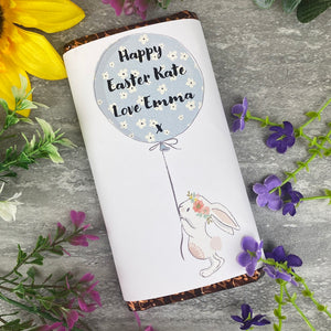 Cute Easter Bunny Personalised Chocolate Bar