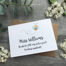 Load image into Gallery viewer, Personalised Bee Teacher Card-8-The Persnickety Co

