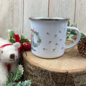 Christmas Mug - Rabbit Wreath