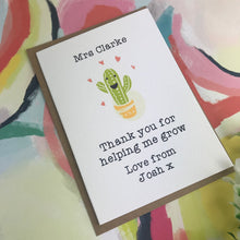 Load image into Gallery viewer, Thank You For Helping me Grow Cactus Card-2-The Persnickety Co
