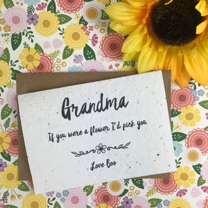 Plantable Wildflower Seed Card - Grandma If You Were A Flower I'd Pick You-9-The Persnickety Co
