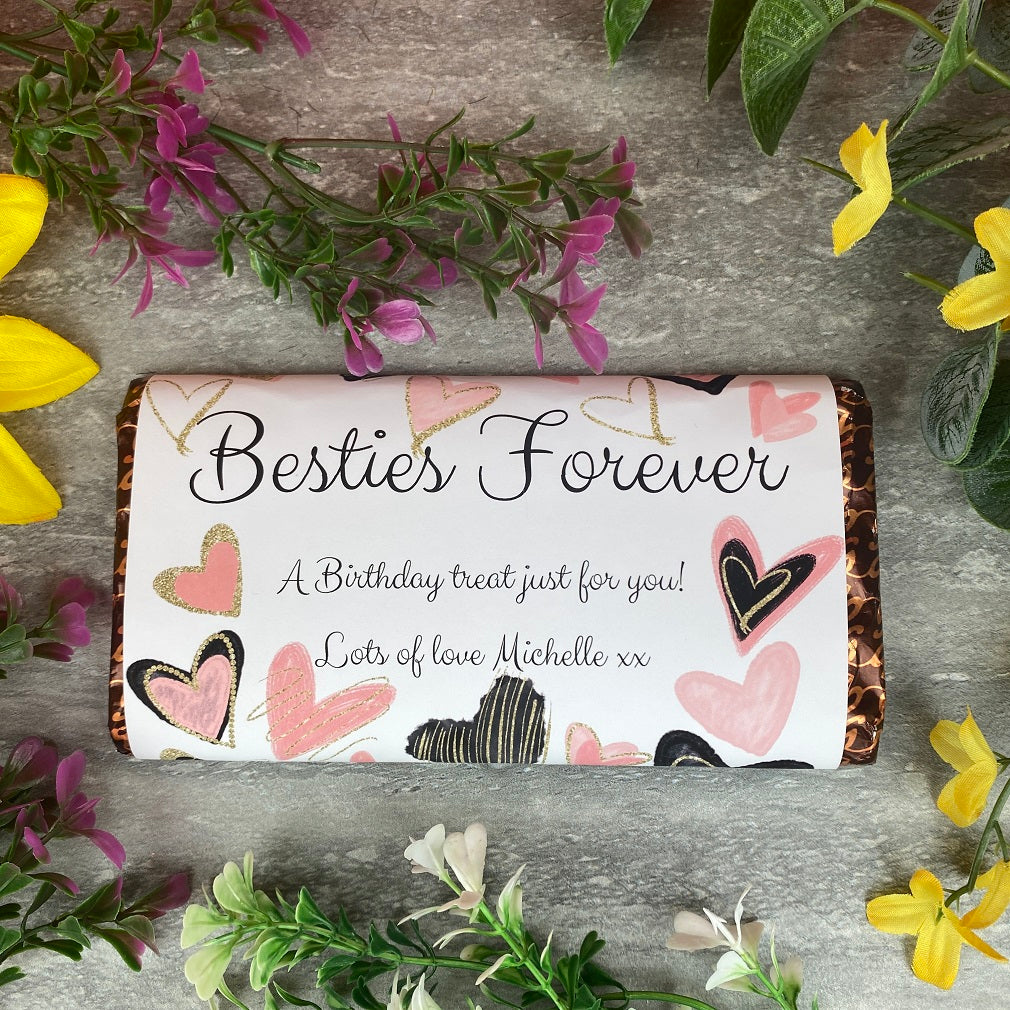 Personalised Besties Forever Birthday Chocolate Bar-The Persnickety Co