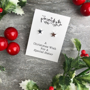 A Christmas Wish For A Special Sister - Star Earrings-6-The Persnickety Co