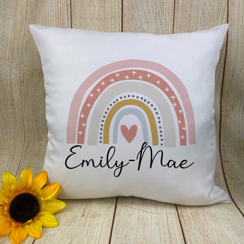 Personalised Pastel Rainbow Cushion-The Persnickety Co