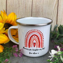 Load image into Gallery viewer, Personalised Mummy You Brighten My Day Enamel Mug
