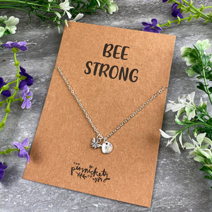 Bee Strong Necklace-3-The Persnickety Co