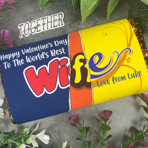 Personalised Best Wife Valentine's Chocolate Bar-The Persnickety Co