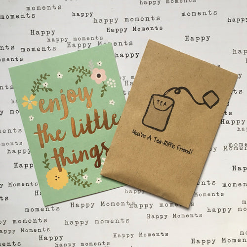 You're A Tea-Riffic Friend - Mini Kraft Envelope with Tea Bag-The Persnickety Co