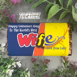 Personalised Best Wife Valentine's Chocolate Bar
