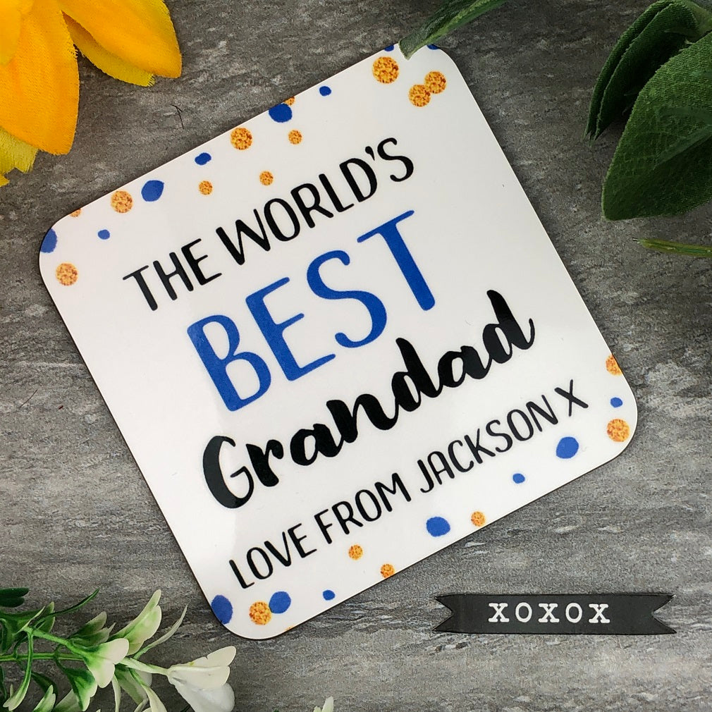 World s Best Grandad Personalised Coaster