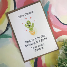 Load image into Gallery viewer, Thank You For Helping me Grow Cactus Card-6-The Persnickety Co
