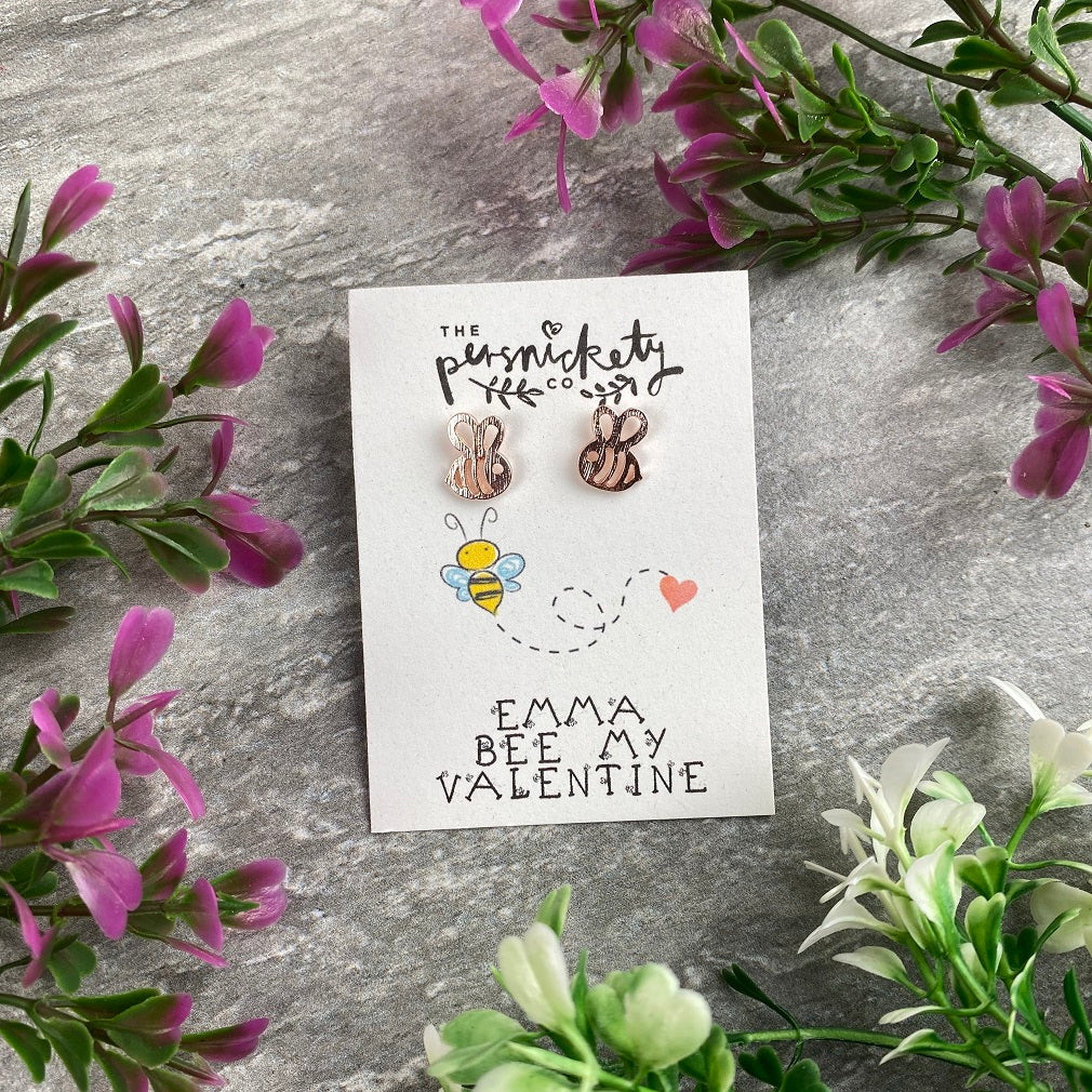 Bee My Valentine Earrings-The Persnickety Co