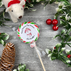 Merry Christmas - Personalised Cute Snowman Lollipop-The Persnickety Co