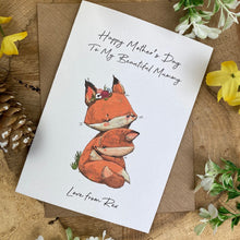 Load image into Gallery viewer, Fox Mother&#39;s Day Personalised Card-The Persnickety Co
