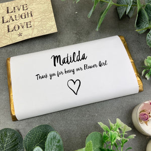 Personalised Flower Girl - Thankyou Chocolate Bar-The Persnickety Co