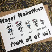 Load image into Gallery viewer, Happy Halloween Personalised Skeleton Card-6-The Persnickety Co

