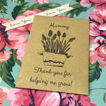 Load image into Gallery viewer, Mummy Thank You For Helping Me Grow Mini Kraft Envelope with Wildflower Seeds-8-The Persnickety Co
