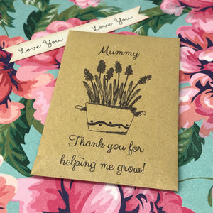 Mummy Thank You For Helping Me Grow Mini Kraft Envelope with Wildflower Seeds-8-The Persnickety Co
