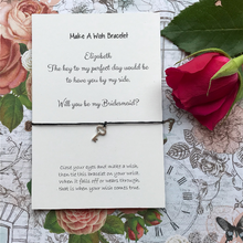 Load image into Gallery viewer, Bridesmaid Proposal - The Key To My Perfect Day... Wish Bracelet-7-The Persnickety Co
