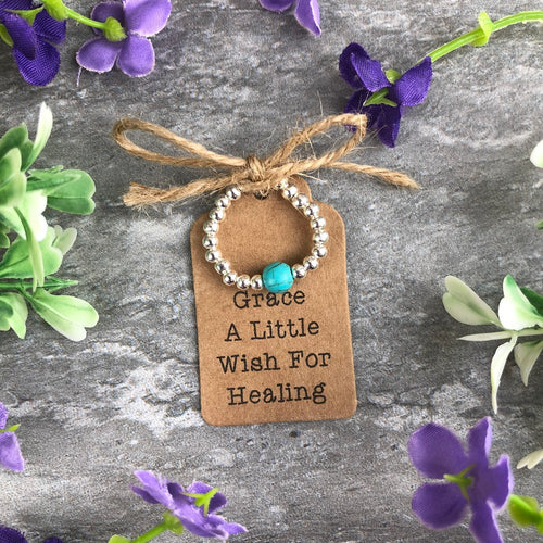 A Little Wish For Healing - Turquoise Stretch Ring-The Persnickety Co