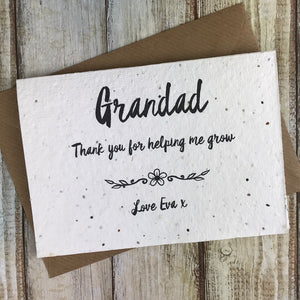 Grandad Thank You For Helping Me Grow - Personalised Card-2-The Persnickety Co