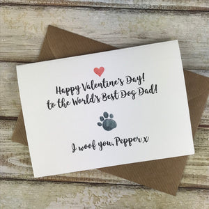 Happy Valentine's Day Worlds Best Dog Dad/Mum Paw Card-9-The Persnickety Co