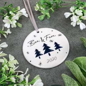 Personalised Couples Christmas Hanging Decoration-7-The Persnickety Co