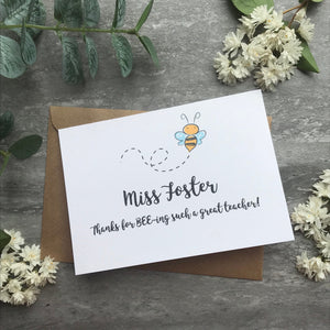 Personalised Bee Teacher Card-6-The Persnickety Co