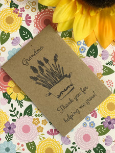 Grandma Thank You For Helping Me Grow Mini Kraft Envelope with Wildflower Seeds-2-The Persnickety Co