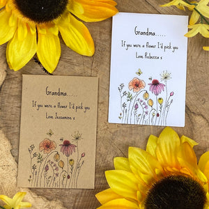 Grandma If You Were A Flower..... Mini Envelope with Sunflower Seeds-The Persnickety Co