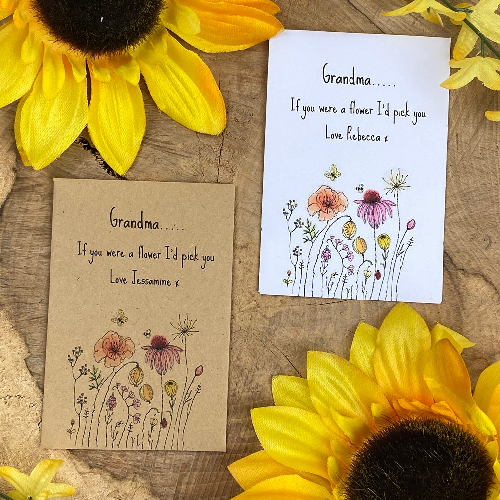 Grandma If You Were A Flower..... Mini Envelope with Sunflower Seeds-The Persnickety Co