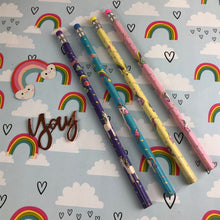 Load image into Gallery viewer, Rainbow and Unicorn Wooden Pencils-6-The Persnickety Co
