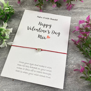 Happy Valentine's Day Personalised Wish Bracelet-The Persnickety Co
