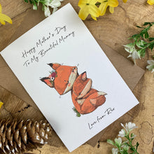 Load image into Gallery viewer, Fox Mother&#39;s Day Personalised Card-2-The Persnickety Co
