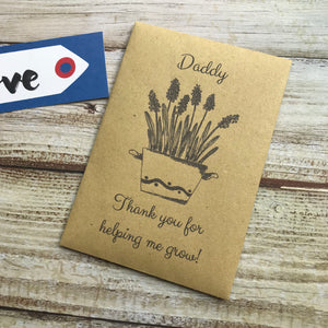 Daddy/ Grandad Thank You For Helping Me Grow! Mini Kraft Envelope with Wildflower Seeds-5-The Persnickety Co