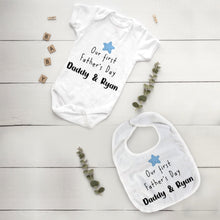 Load image into Gallery viewer, Star First Father&#39;s Day Bib and Vest-The Persnickety Co
