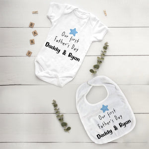 Star First Father's Day Bib and Vest-The Persnickety Co