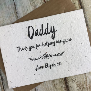 Dad/Daddy Thank You For Helping Me Grow - Personalised Seed Card-6-The Persnickety Co