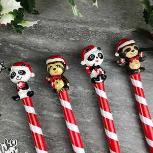 Cute Panda And Sloth Christmas Pens-5-The Persnickety Co