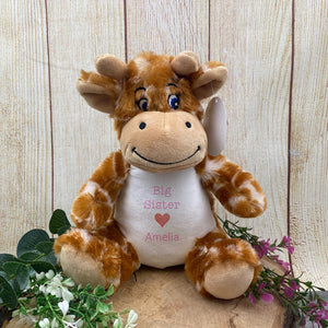 Personalised 'Big Sister' Giraffe Soft Toy