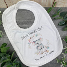 Load image into Gallery viewer, Personalised Our First Mothers Day Cute Koala Bib-The Persnickety Co
