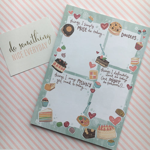 Cakes & Hearts A5 Notepad-The Persnickety Co