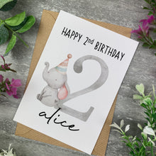 Load image into Gallery viewer, Elephant Happy Birthday Personalised Card

