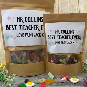 Personalised 'Best Teacher Ever' Sweet Pouch-The Persnickety Co