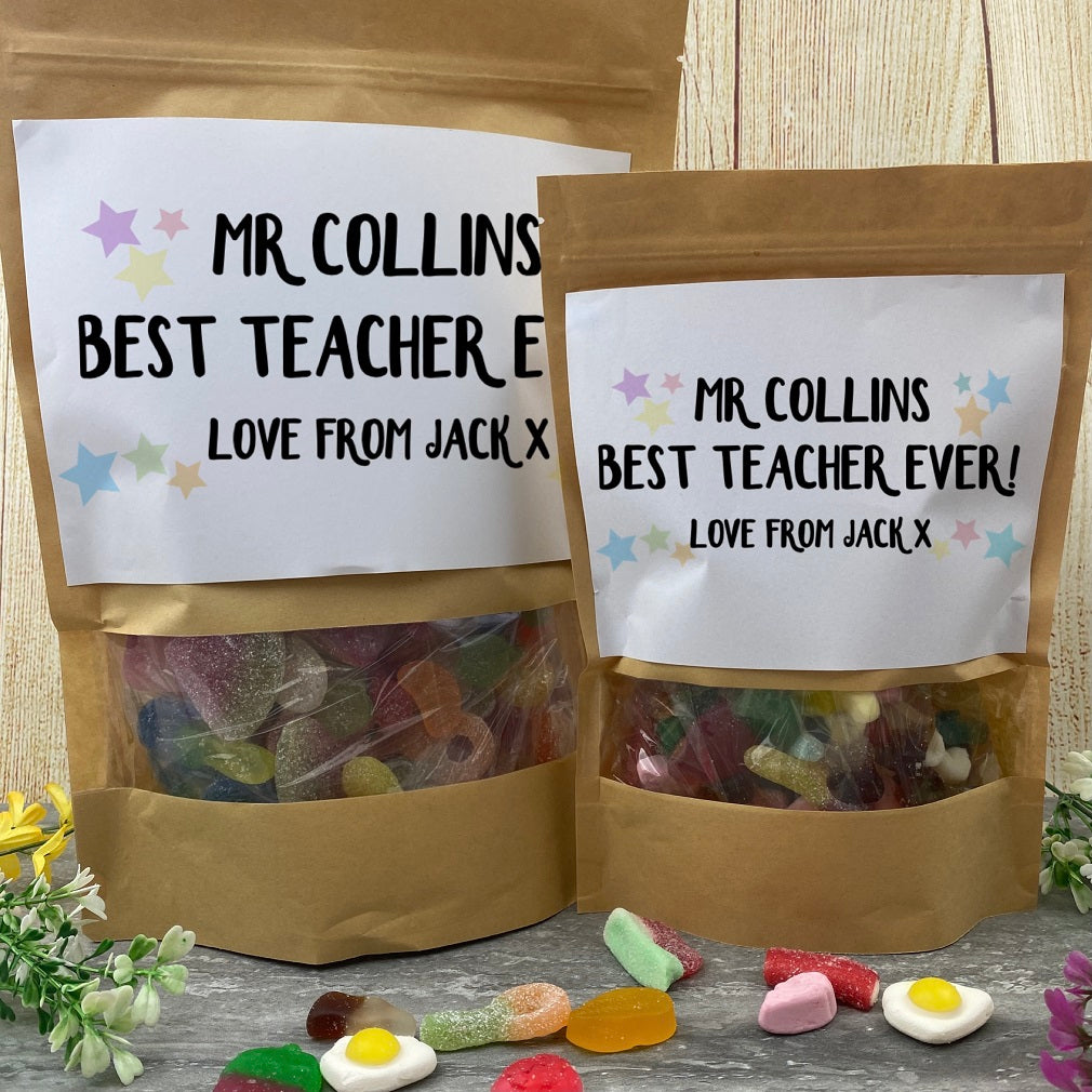 Personalised 'Best Teacher Ever' Sweet Pouch-The Persnickety Co